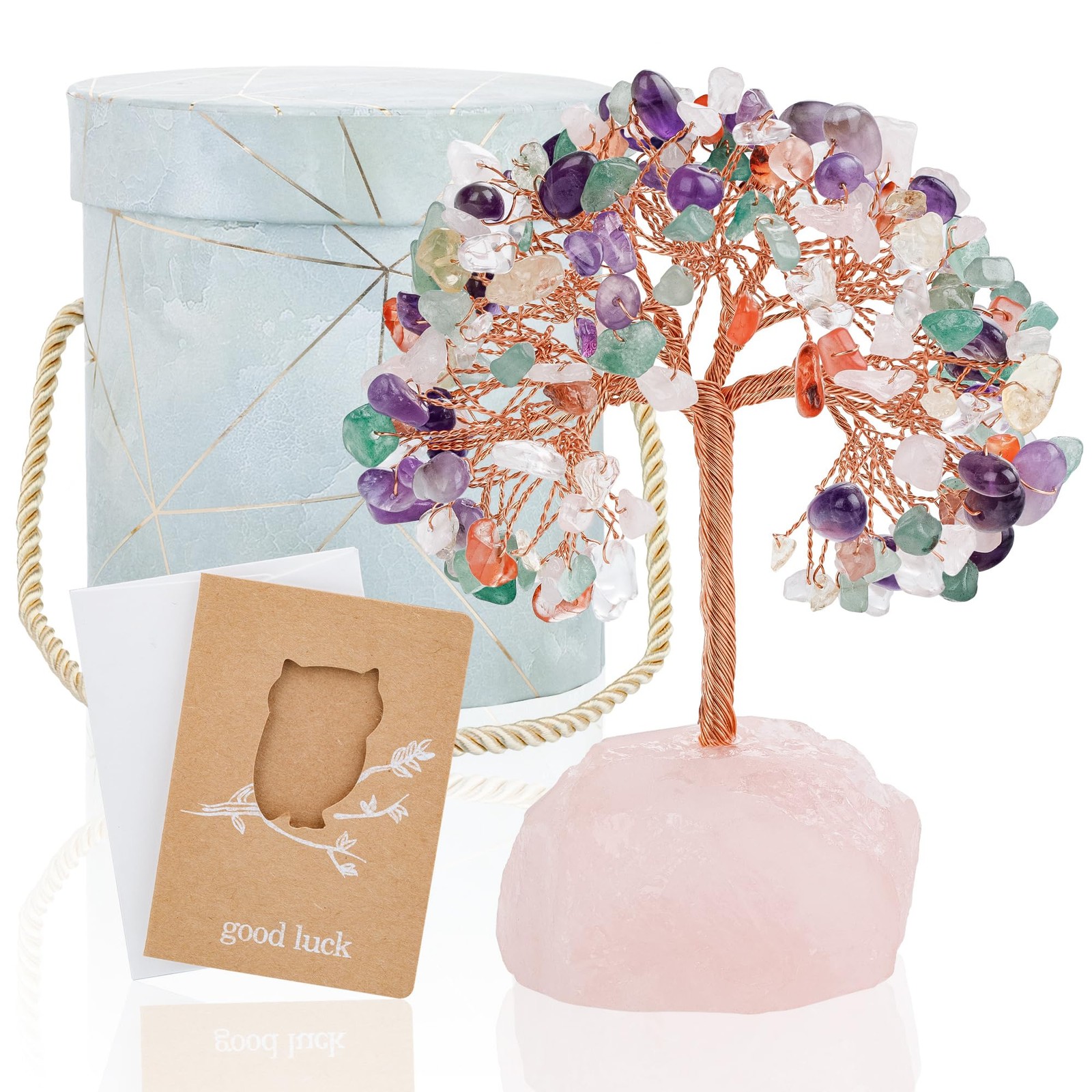 7 Chakra Healing Crystals Stones Tree of Life, Feng Shui Money Tree,Little Fa…