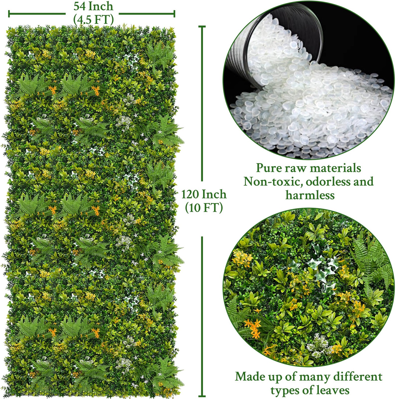 Artificial Boxwood Hedges Panels Roll:54” x 120” (45 sqft)