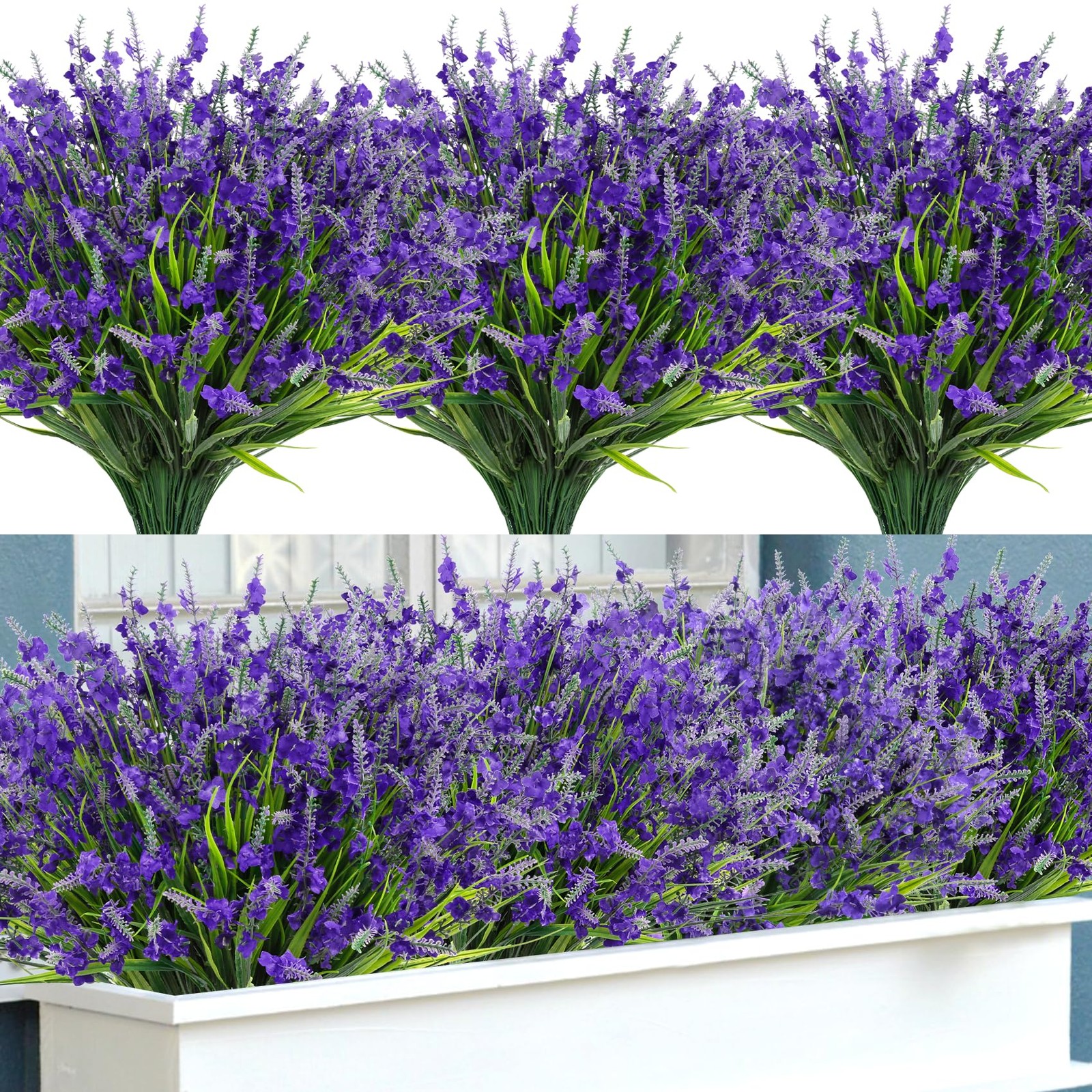 20 Bundles Artificial Lavender Flowers for Outdoors Silk Flowers Faux Plants …