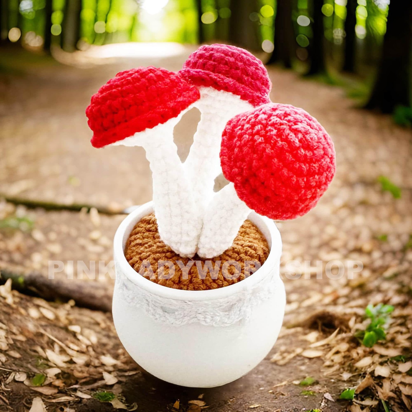Handmade Crochet Mushroom Pot: Whimsical Home Decor