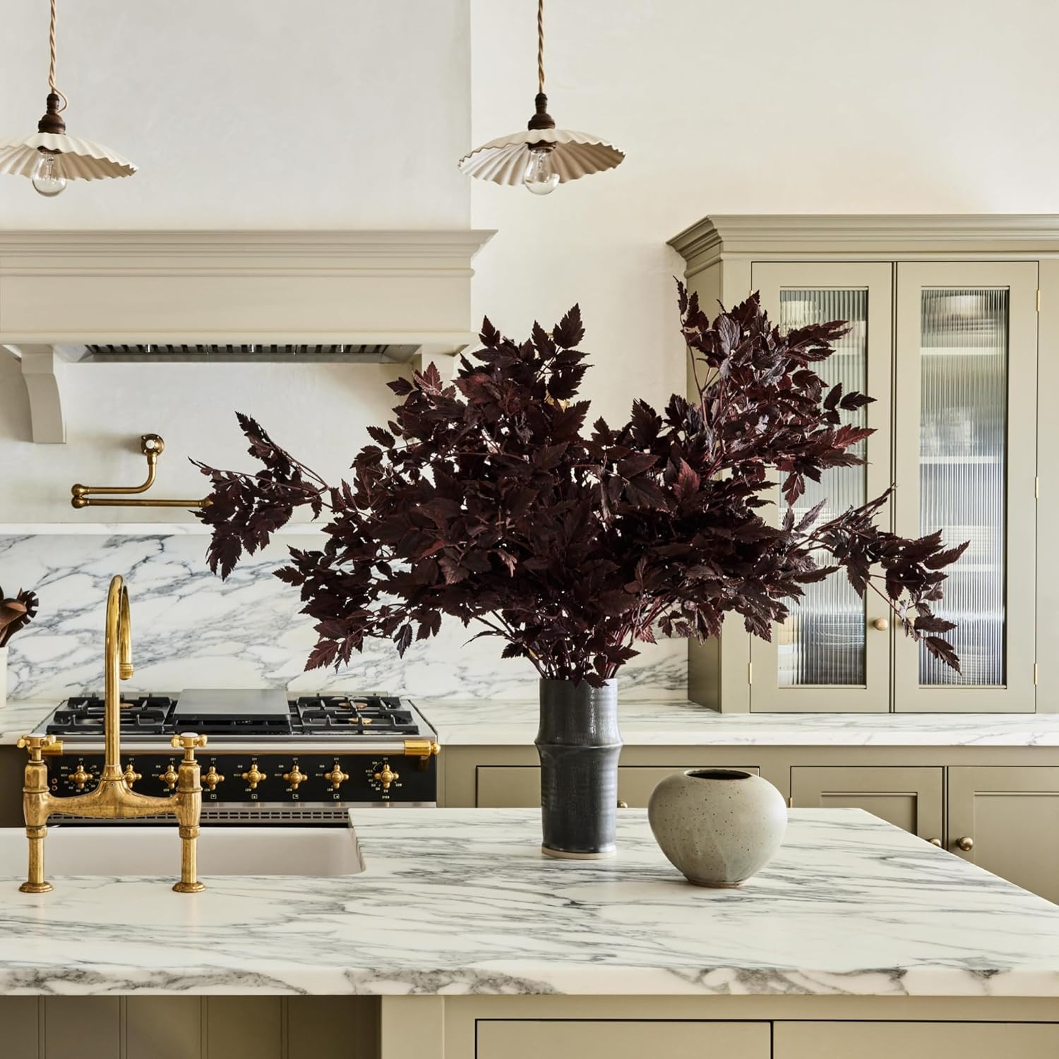 Plum Artificial Cimicifuga Leaf Spray – 31″ Faux Plant for Home Decor