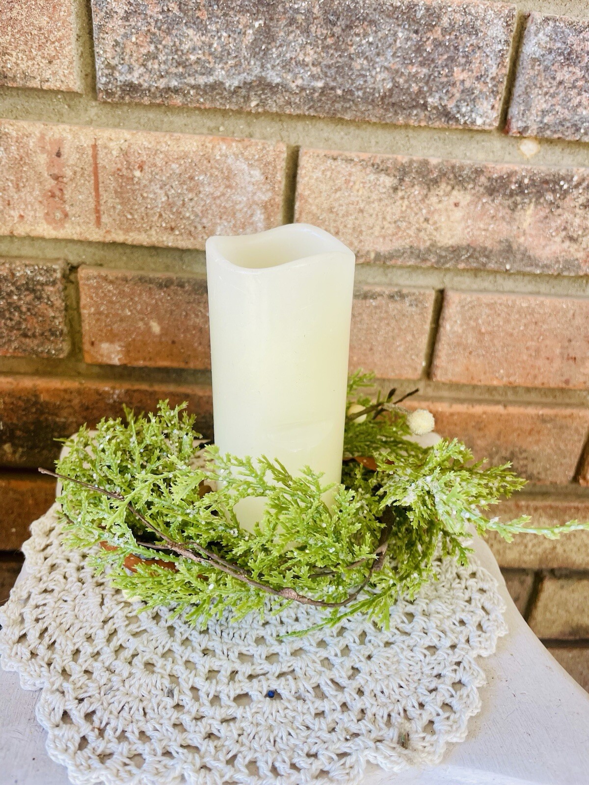 Brown Leaf Cypress Mini Wreath Greenery Ring