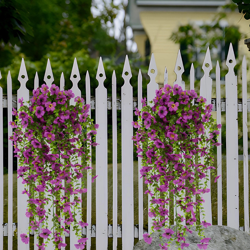 2/4 PACK Artificial Hanging Flowers for Outdoors Faux Plants, Artificial Flowers