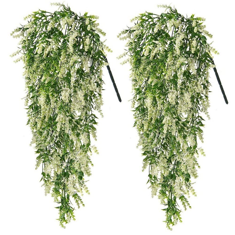 Wisteria Artificial Flower Vines 2pcs for Home and Garden Arrangements