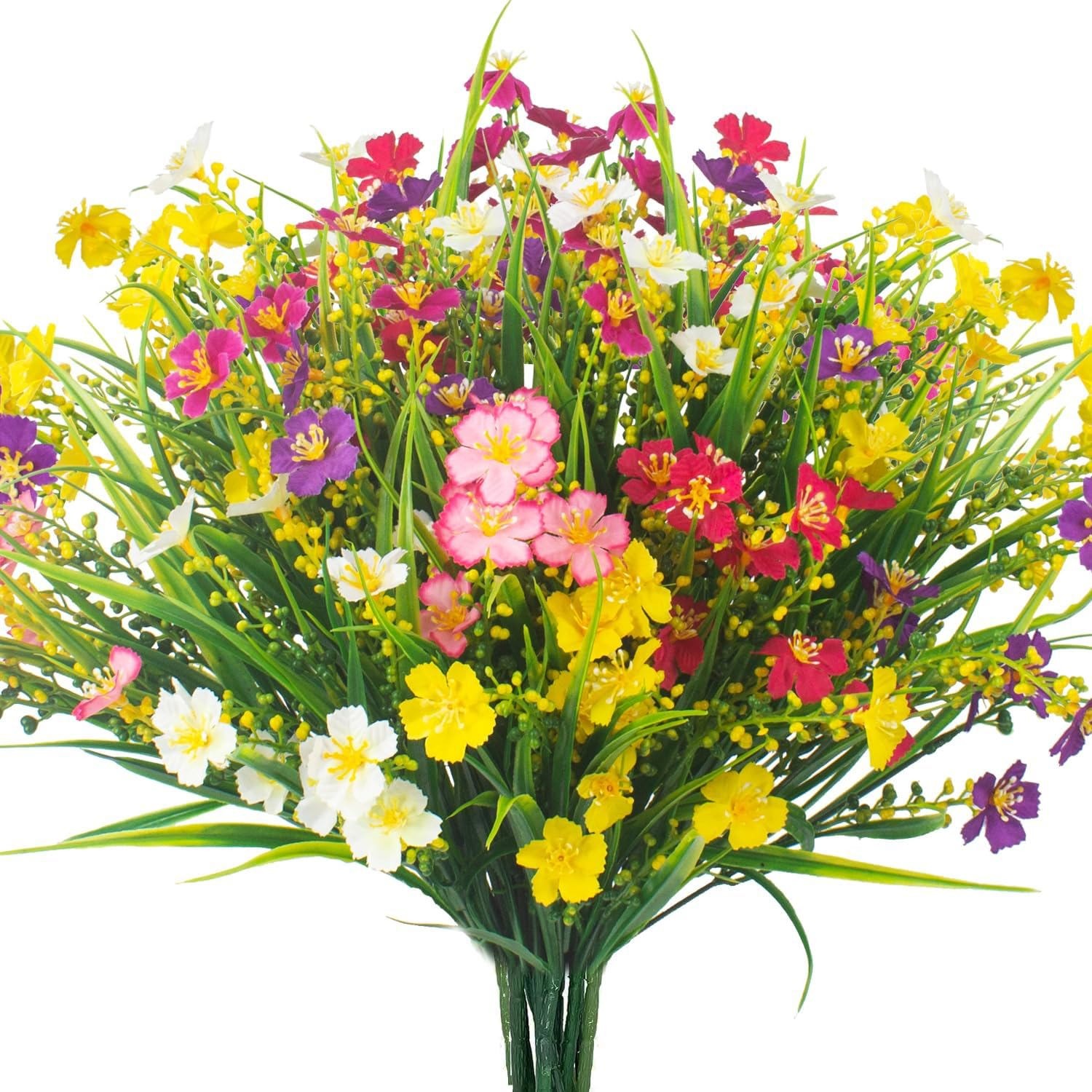 UV-Resistant Artificial Flowers Mix Colors Fake Daisy Plastic Flowers Outdoor