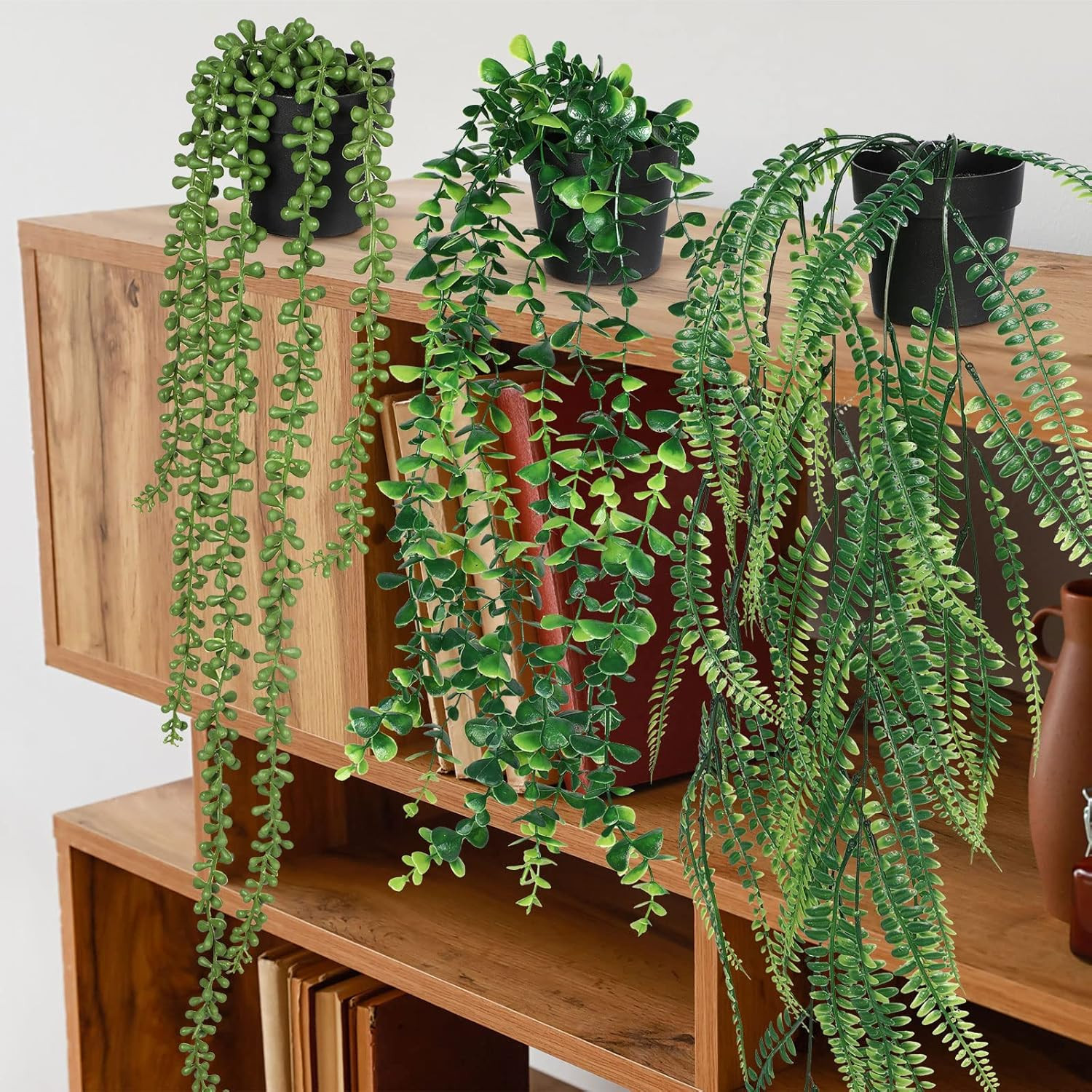 16 Pcs Faux Hanging Plants for Home, Office, and Garden Decor
