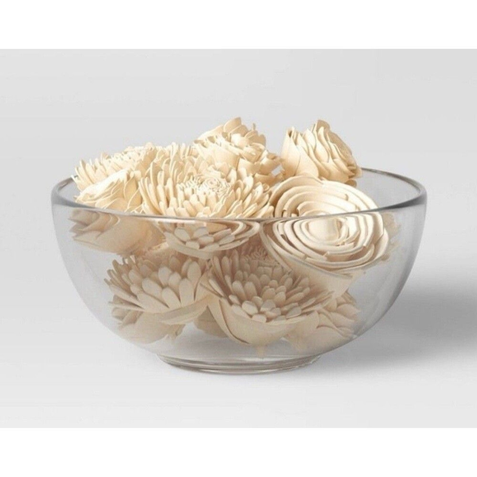 X2 Threshold Floral Bowl Vase Filler – 18pc Cream Ivory Farmhouse Flowers – New