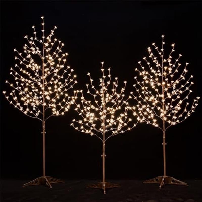 Lighted Cherry Blossom Tree Set 4ft 5ft 6ft Indoor Outdoor Decor Dimmable LED US