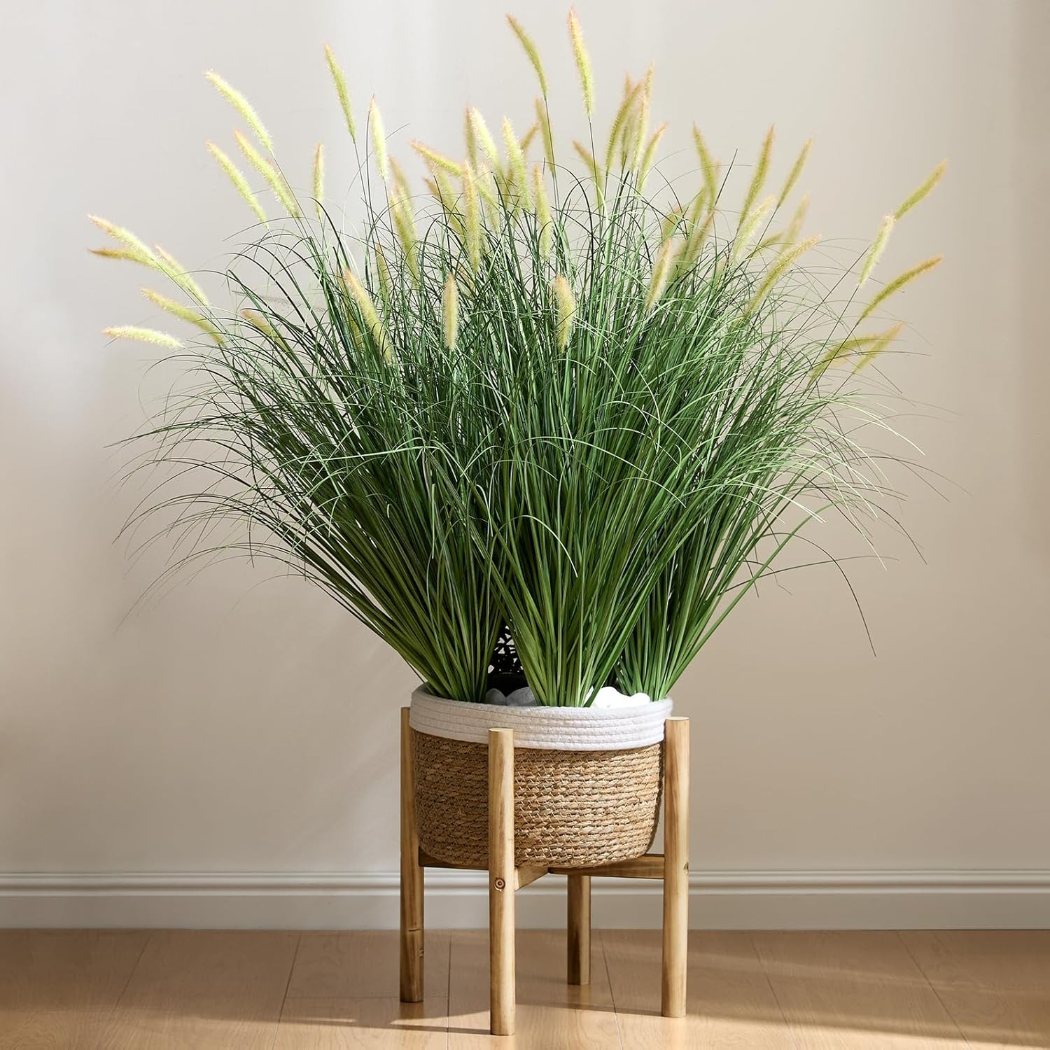39″ Lush Artificial Reed Grass with Dogtail Flowers – 6Pcs Pink Decor