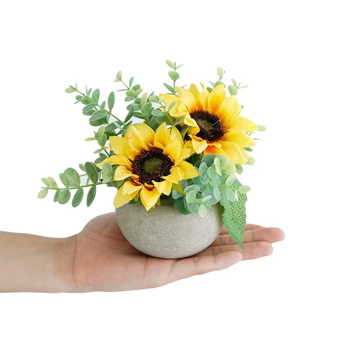 Rose in Pot Decor Potted Artificial Flowers Mini Plants Faux Flowers Indoor S…