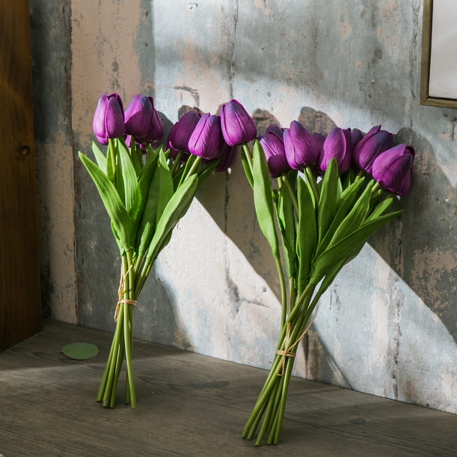Purple Artificial Tulip Flowers 20pcs 13″ Tall Silk Fake – Perfect for Home