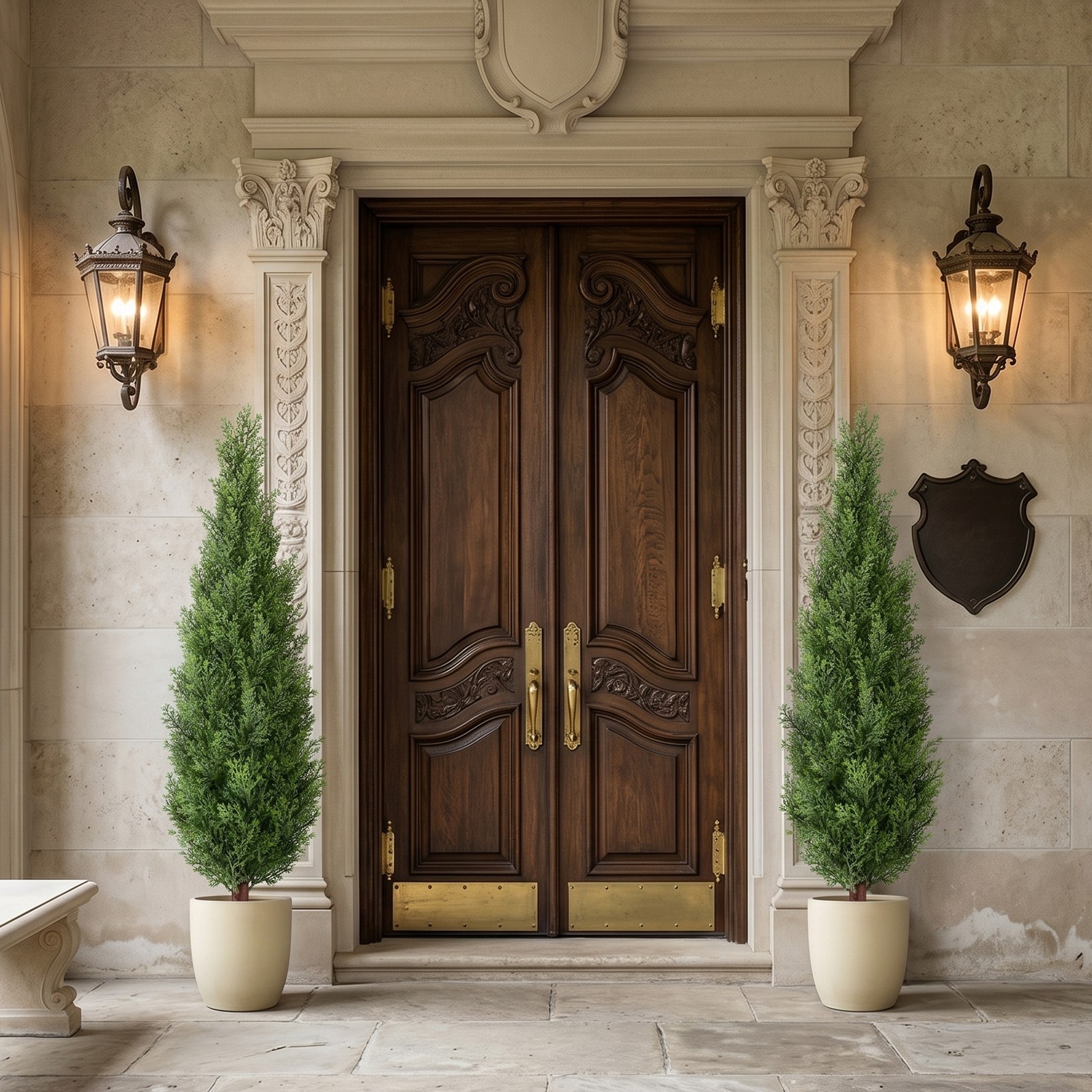 2Pcs 4ft Artificial Cedar Topiary Trees w/ Ground Spike for Porch Garden Office