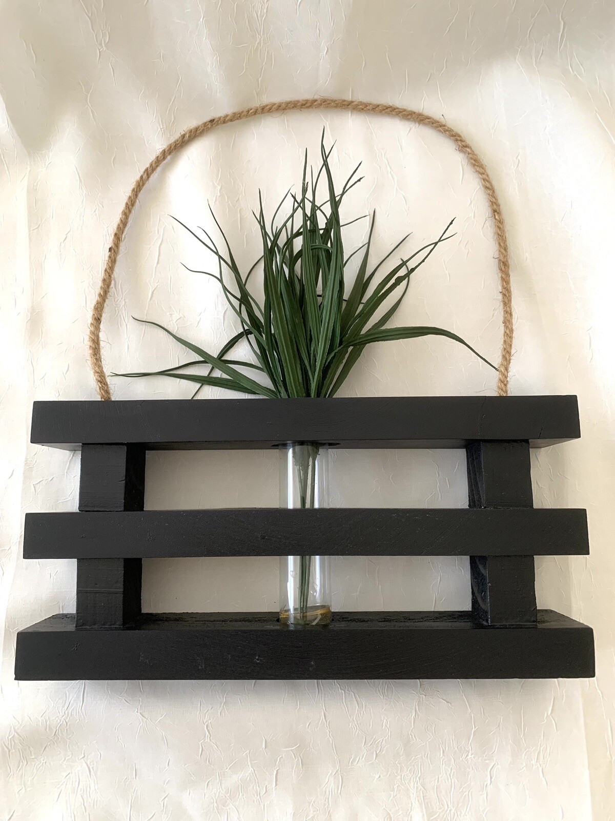 Bud Vase Black Artificial Plant Farmhouse Decor Wall Hanging Shelf Decoration