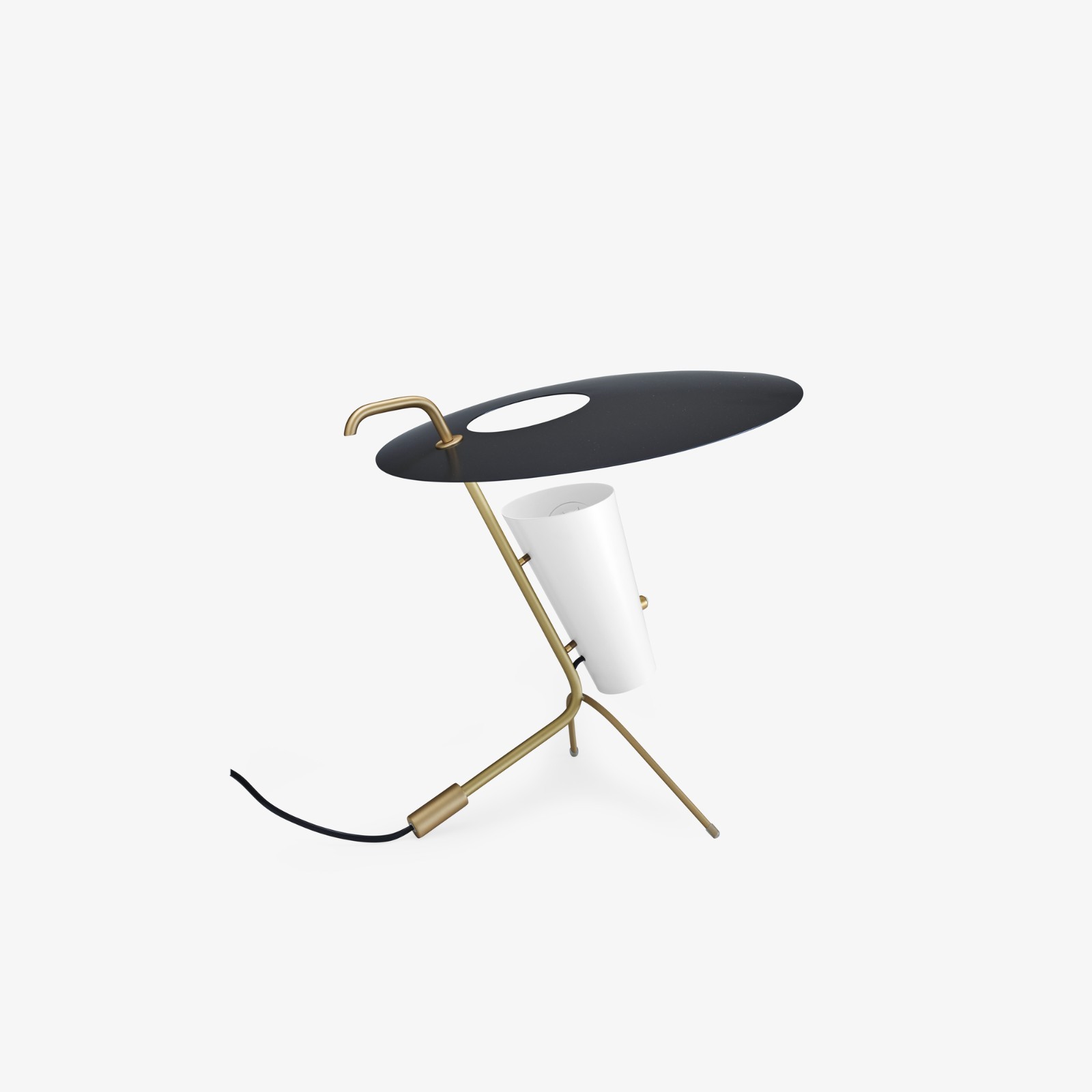 Here’s the information about the G24 table lamp by Pierre Guariche, shown at Gal