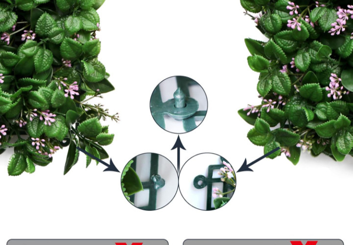 Artificial Flowering Hedge Panels 8pcs 10″X10″ Foliage Hedge Wall Mat for Fence