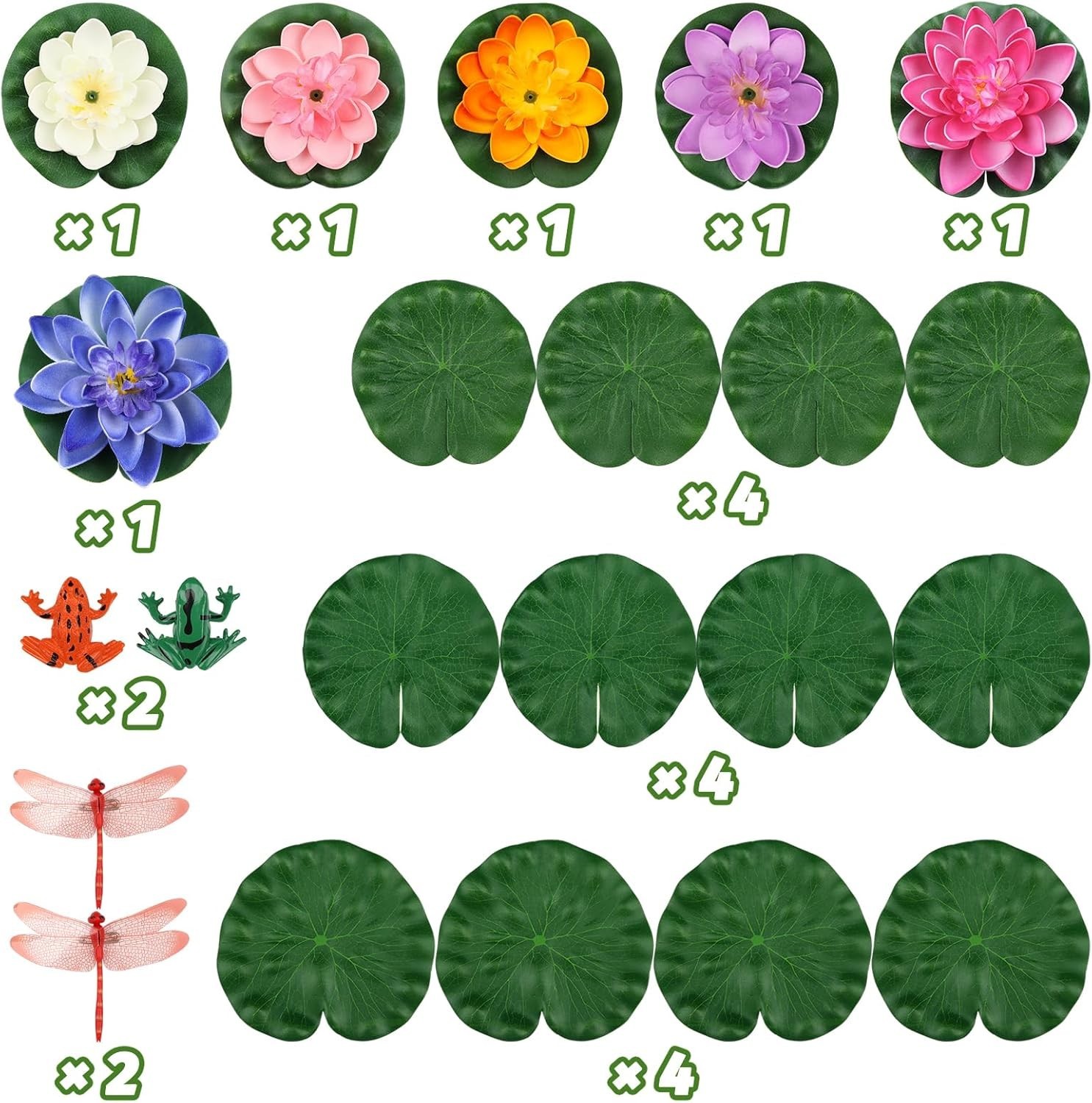 22pcs Lily Pad for Ponds, Artificial Lotus, Realistic Water Floating Foam Lot…