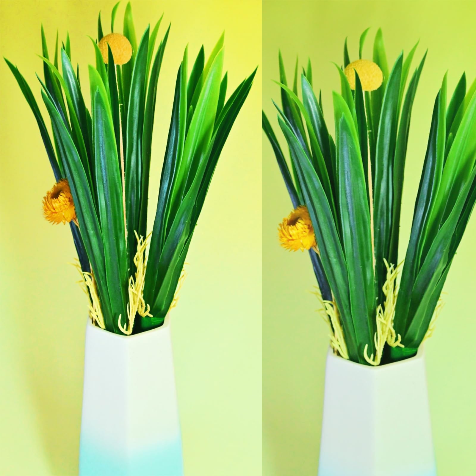 4 PCS Green 12.2 Inch Artificial Orchid Leaf Plastic Phormium Bush Plant