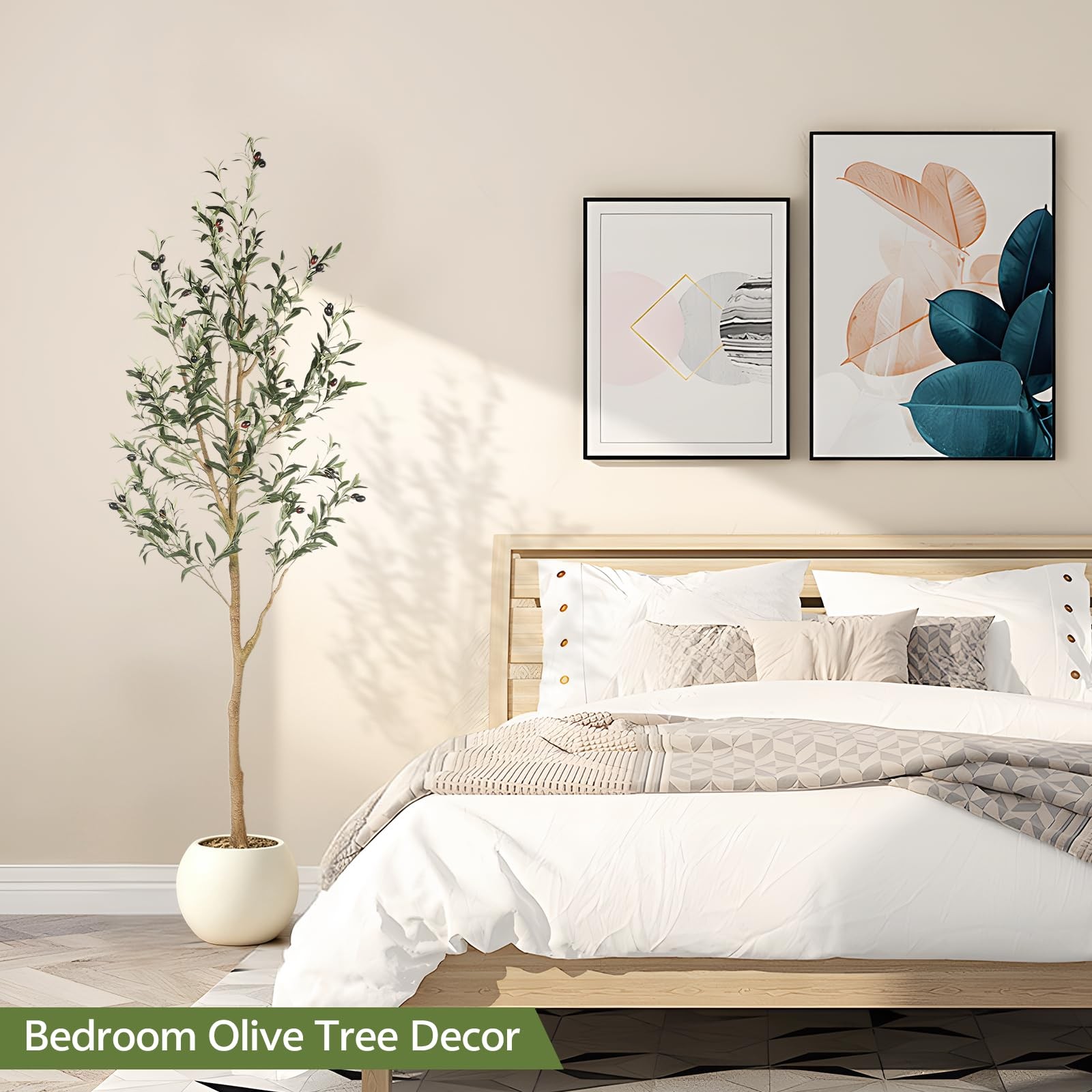 6ft Artificial Olive Tree, Tall Faux Olive Tree Plants, Fake Potted Olive Sil…