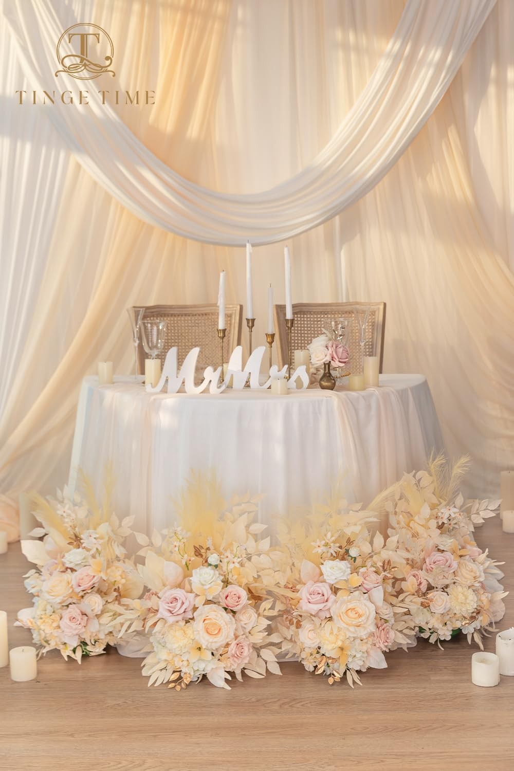 Free-Standing Artificial Flower Set of 2, Table Centerpiece with Rubber Pad, …