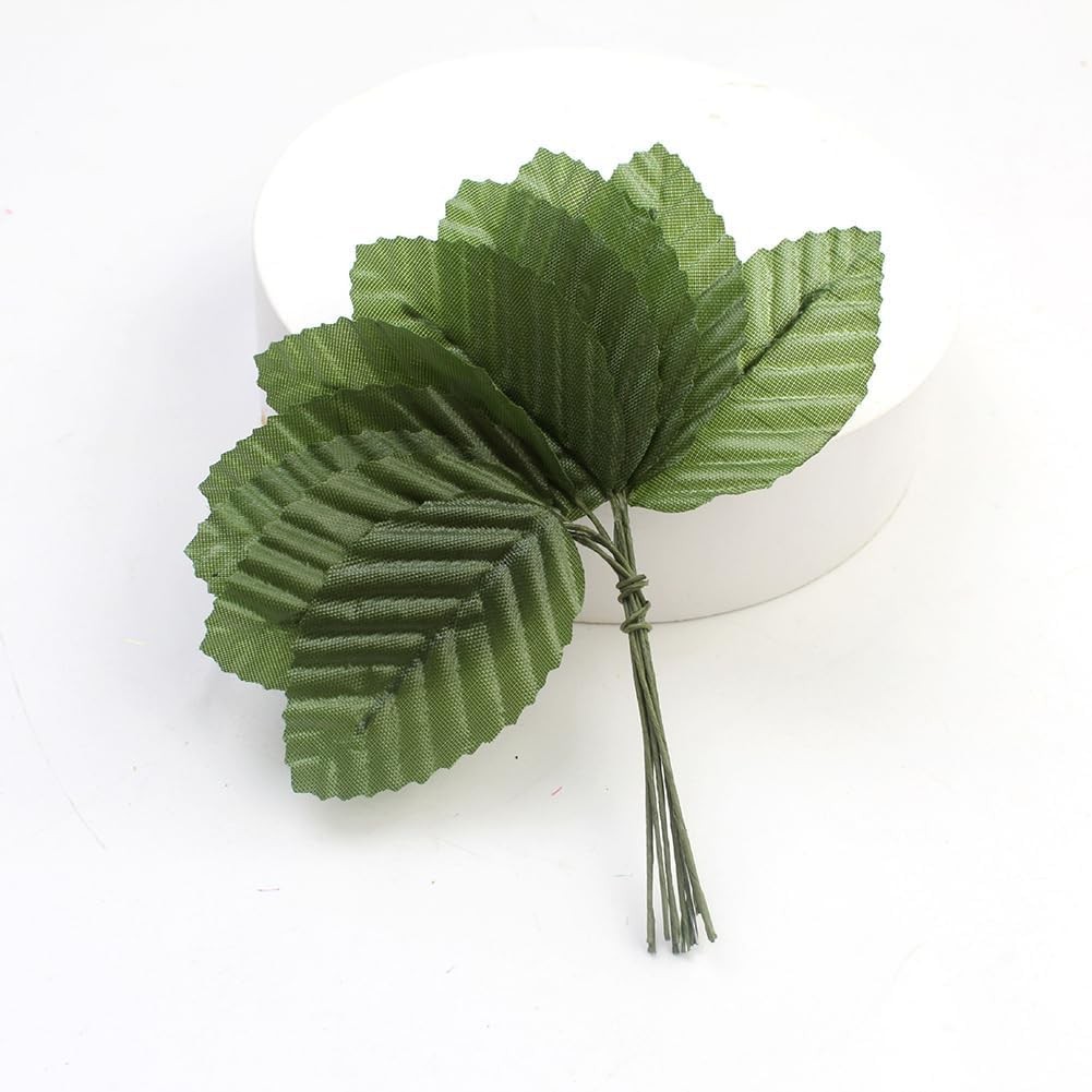 10Pcs Artificial Leaves for DIY Crafts, Faux Silk Greenery with Bendable Stem…