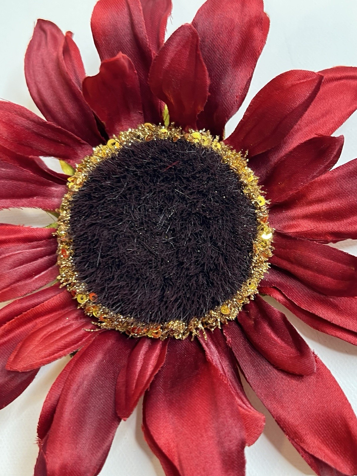Artificial Sunflower 2pc Fall Flowers Red Clip-on Autumn Decor Ornament NWT NEW
