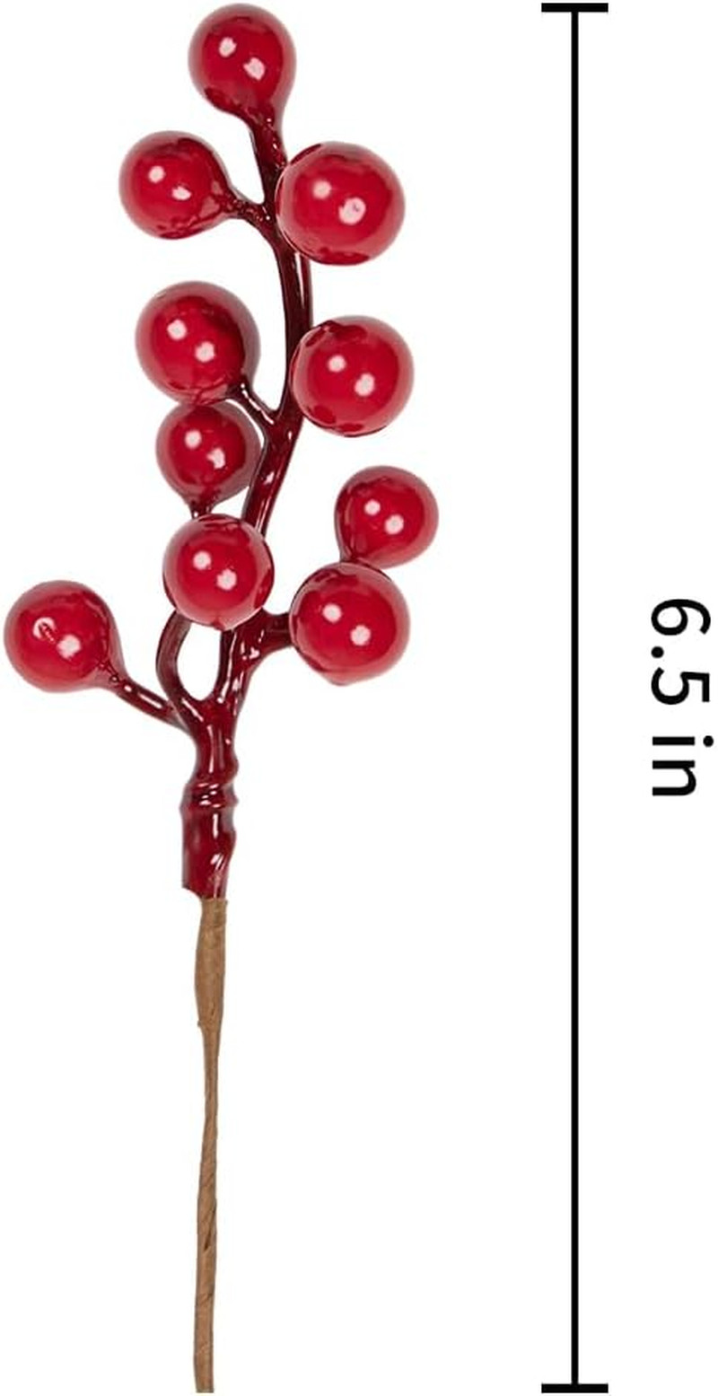 32 Pack Christmas Tree Decorations, Artificial Red Berry Stems 6.5 Inch Christma