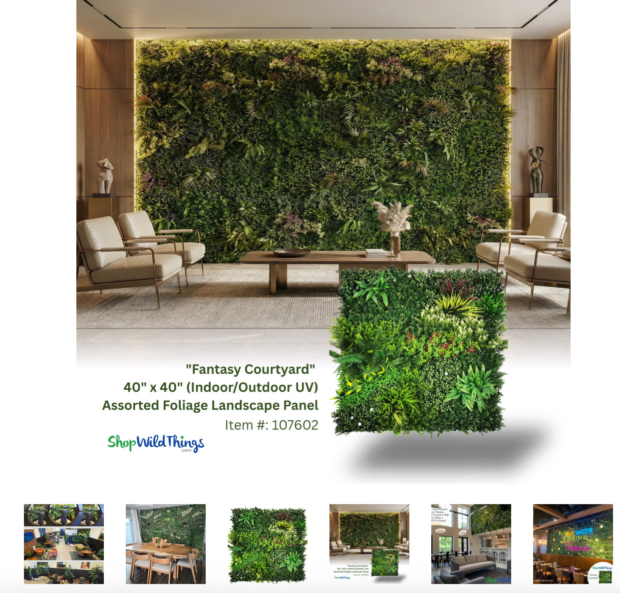 Artificial Greenery Wall Panels 4 x (40”x40”)