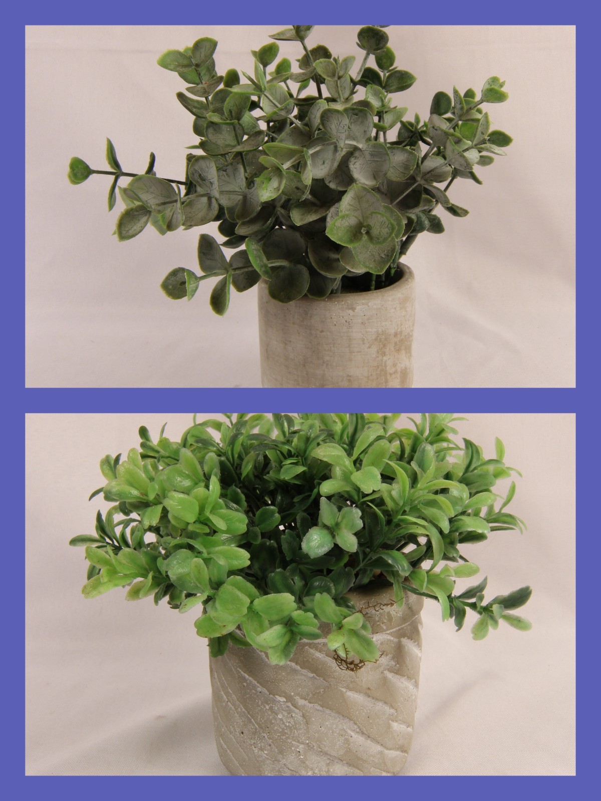 2 Faux Plant in Pots Green Decor in Heavy Pots with Furniture Protectors