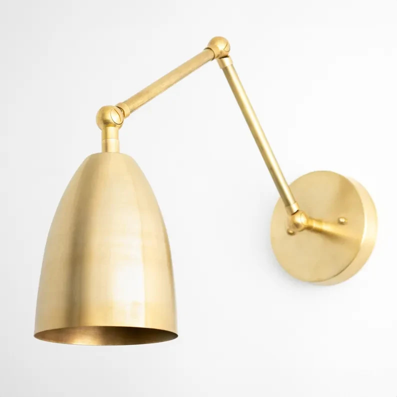 Brass Wall Light – Swing Arm Sconce – Brass Light Fixture – Adjustable Sconce –