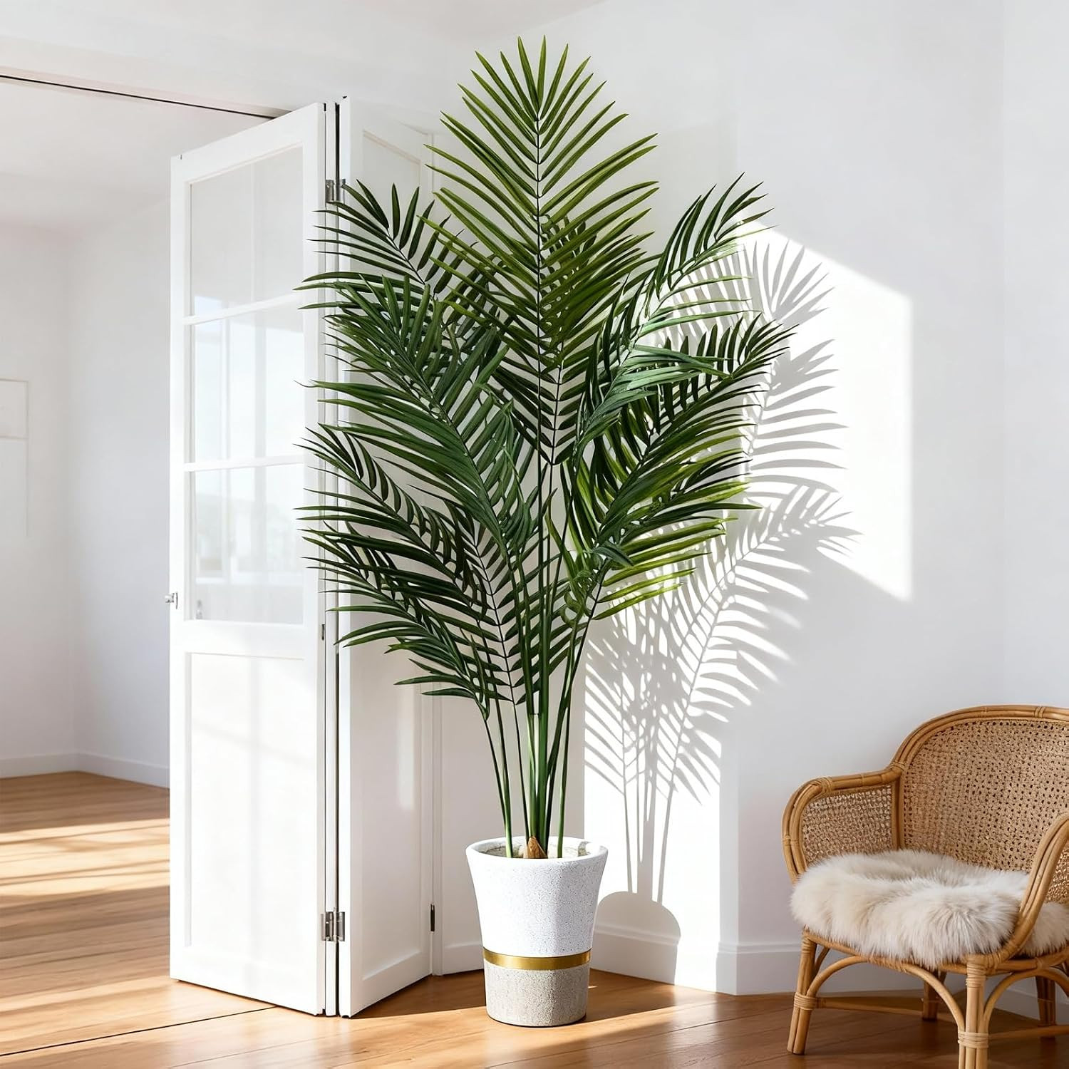 Artificial Palm Tree Indoor 5ft, Large Fake Tropical Areca Palm Tree with 13 Tru