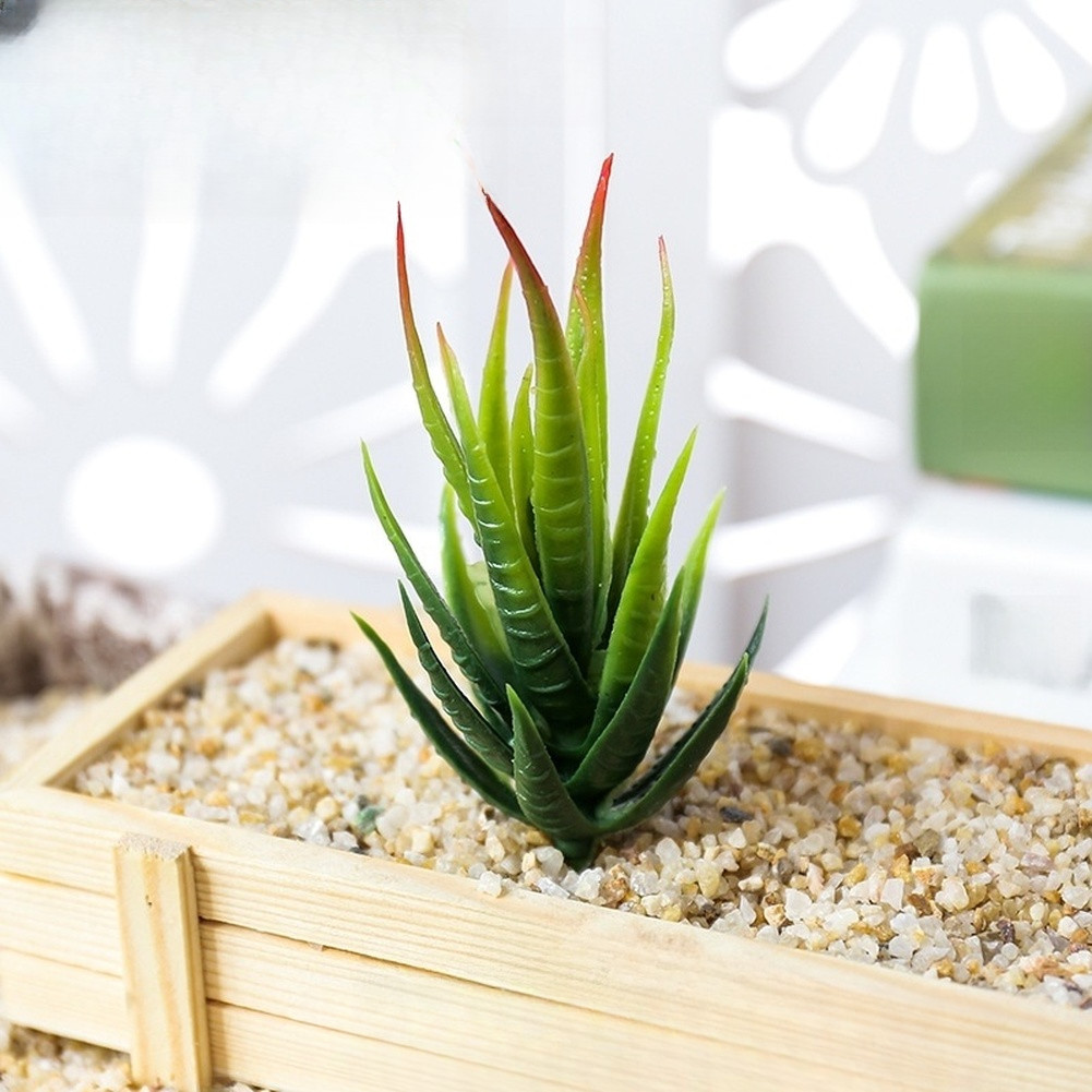 PVC Fake For zebra Aloe Plant for DIY Interior Wall Decor Home Office 12cm Tall