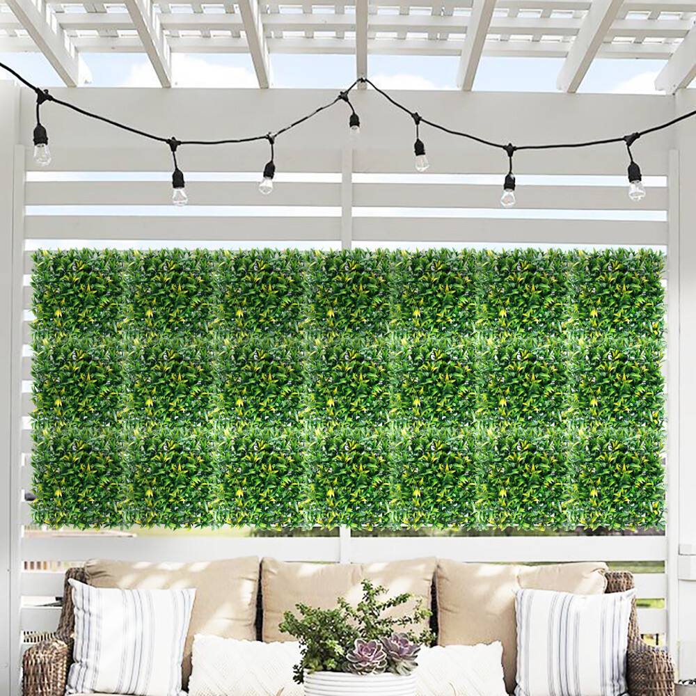 20″ Artificial Faux 3D Mix Leaves Wall Panel Fence Screen Home Outdoor Decor #03