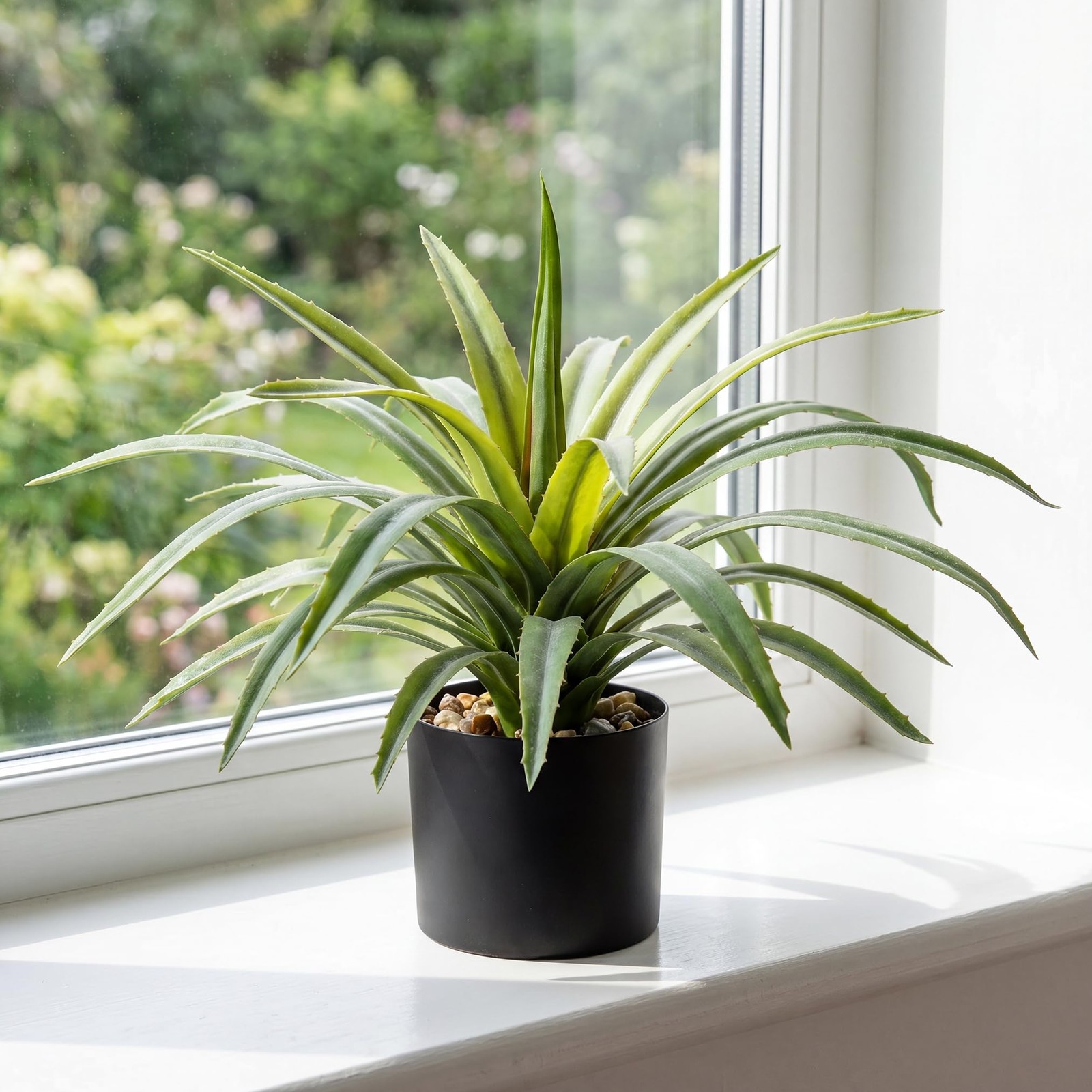 Artificial Agave Plant 17in Realistic Faux Succulent Plant in Pot