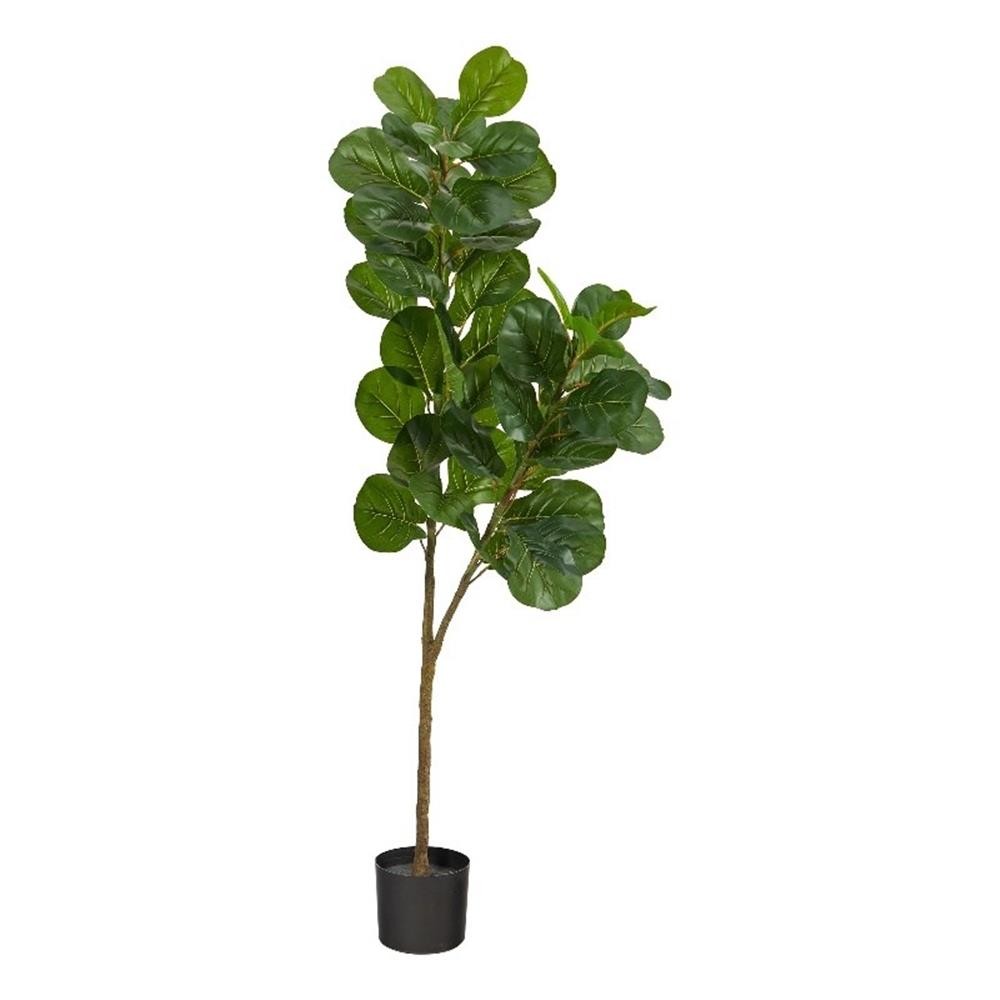 Nearly Natural 66″ Fiddle Leaf Fig Artificial Tree in Green/Black