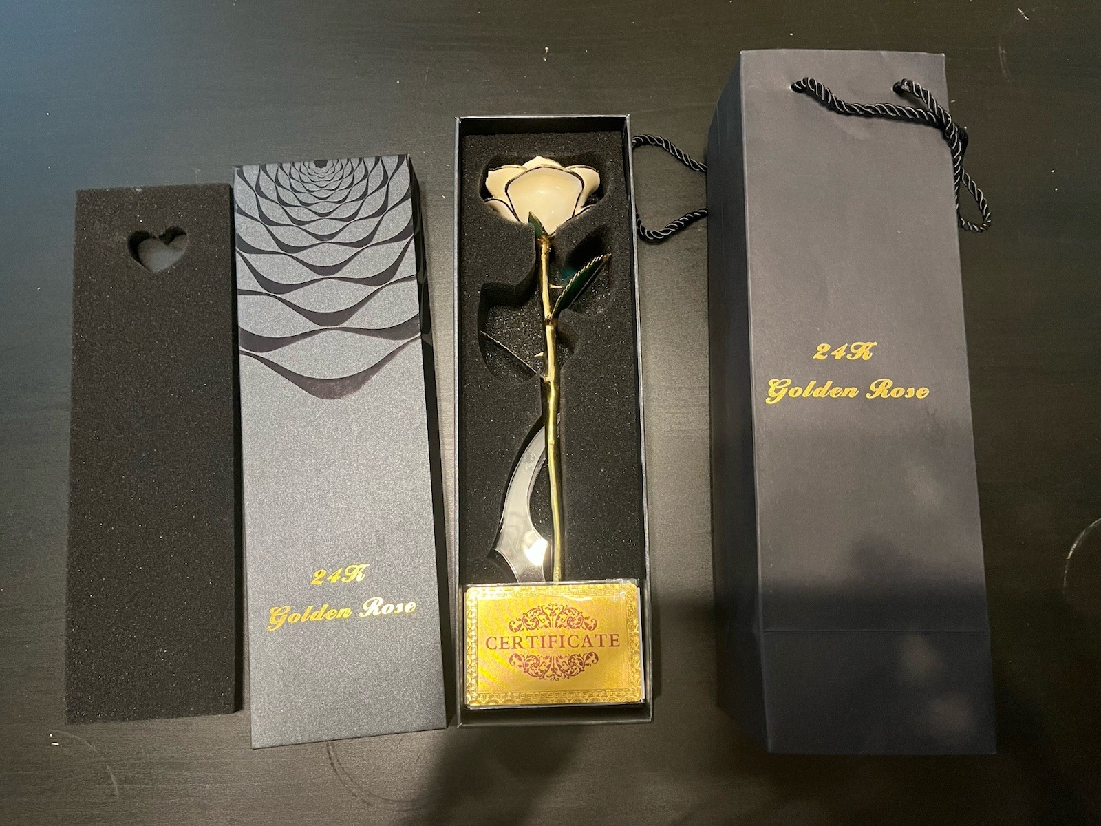 SW White Gold Rose Gifts for Women,24k Gold Dipped Rose