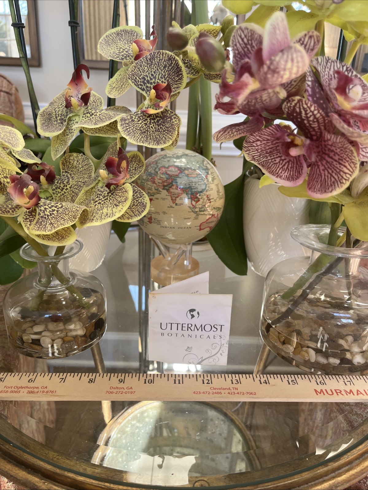 Uttermost – Gorgeous Faux Orchids ***PAIR 18” Tall 12” Tall TWO for Price ONE!