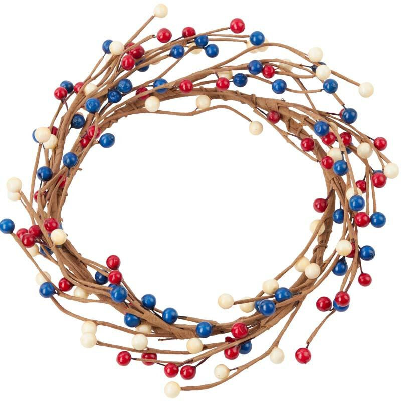 Set of 2 Factory Direct Craft Primitive Americana Berry Candle Rings