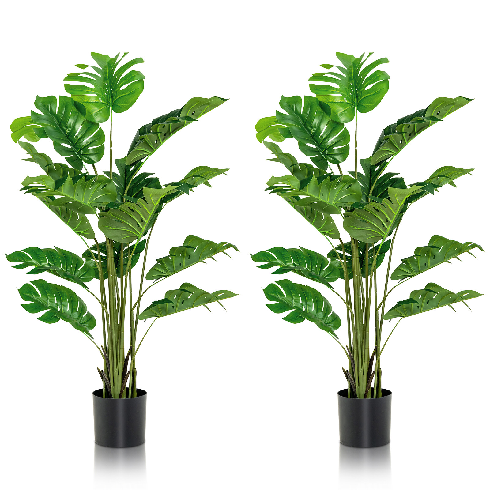 5FT Artificial Tree 2-Pack Faux Monstera Deliciosa Plant for Indoor & Outdoor