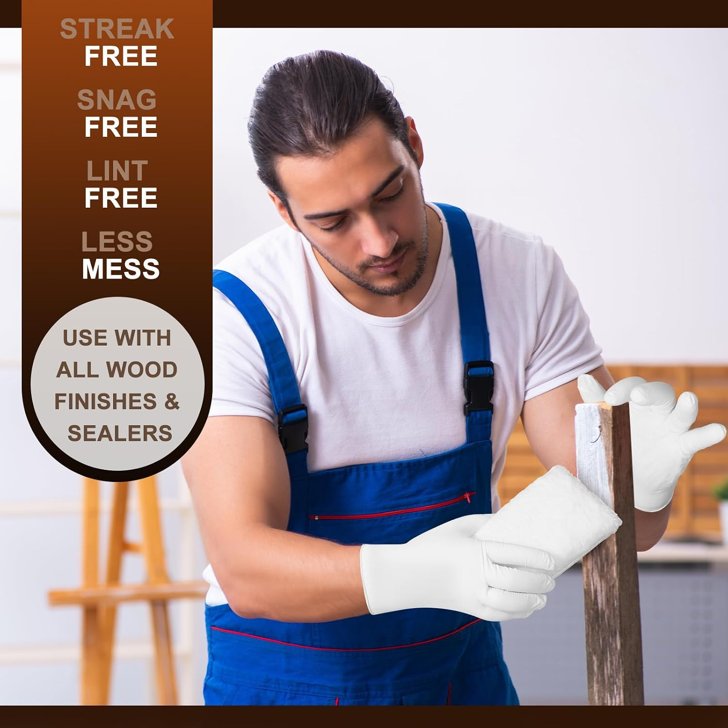 20 Pcs 5 X 4 in Faux Lambswool Stain Pad and 9 X 6 in Disposable Nitrile Gloves