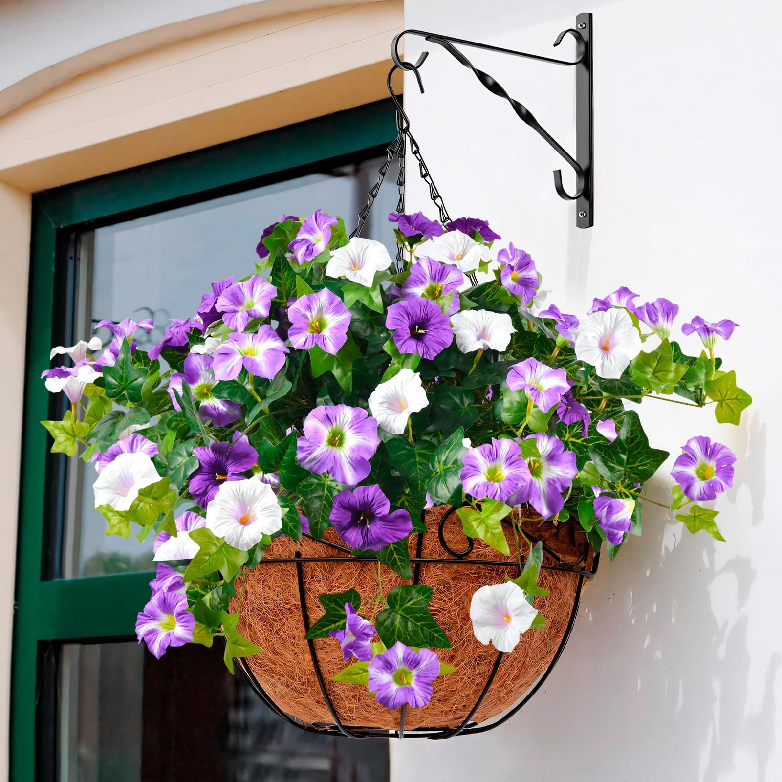 Best Artificial Flowers for Outdoors, UV Resistant Fake Outside, 2 Pack Purple