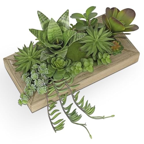 Succulents Wall Decor Hanging Artificial Plants Fake Snake Plants 15.7 inch #1