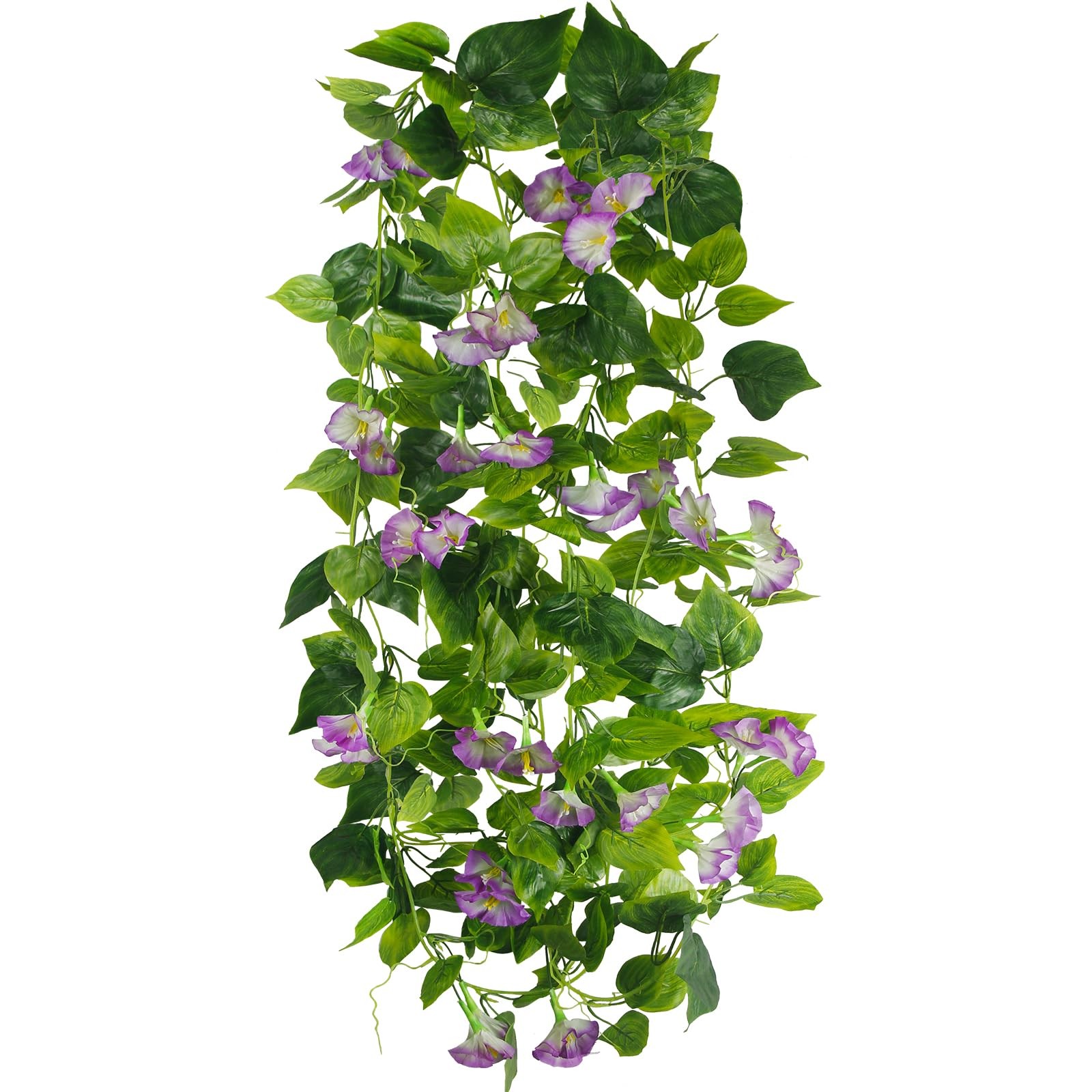 CISDUEO 2 Pcs Artificial Vines Silk Morning Glory Vines for Outdoor 15Feet Ha…