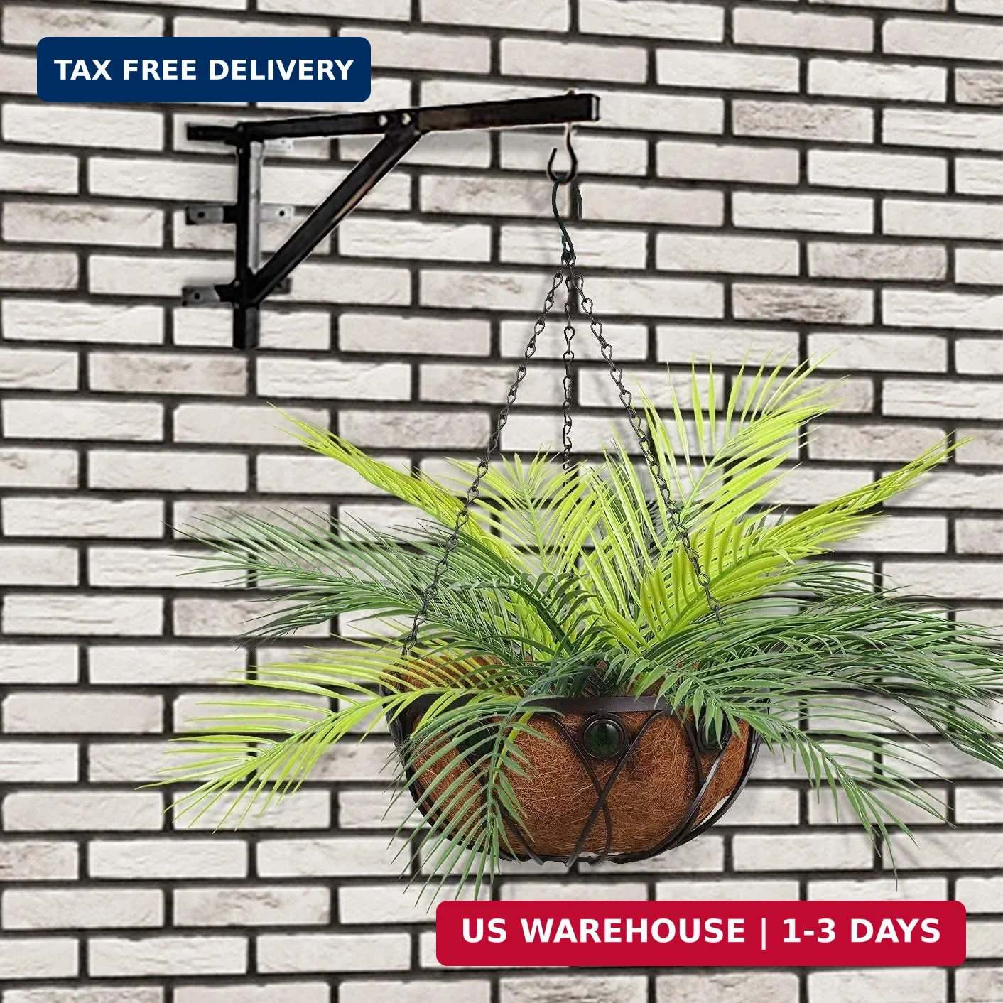 PASYOU Artificial Palm Tree, Plastic Plants Greenery Fake Tropical Shrubs Faux B