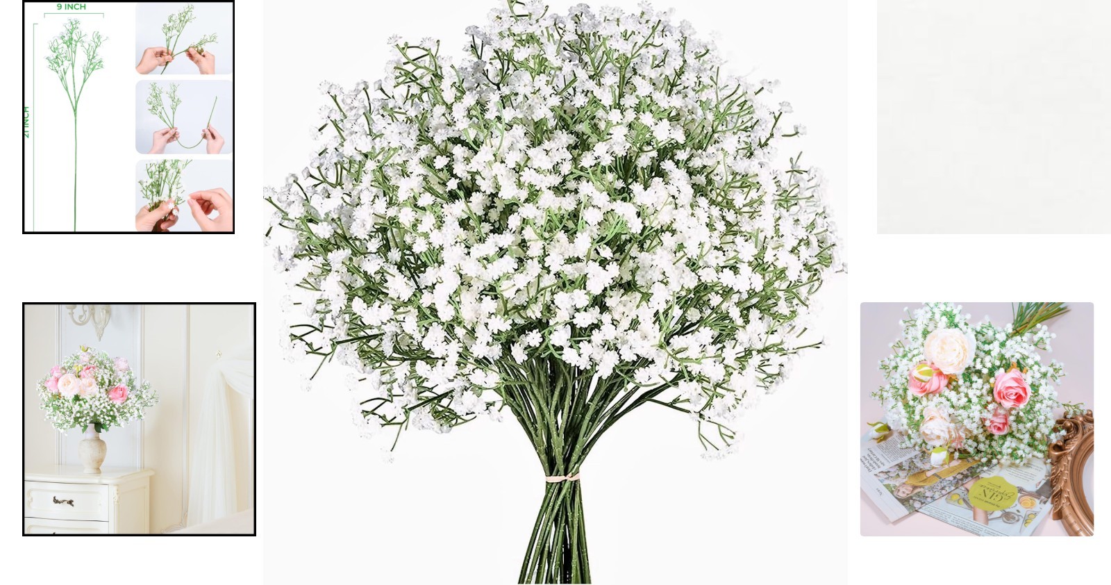 Lightweight 12 Pcs Baby’s Breath Flowers – Reusable Decor for Weddings & Parties