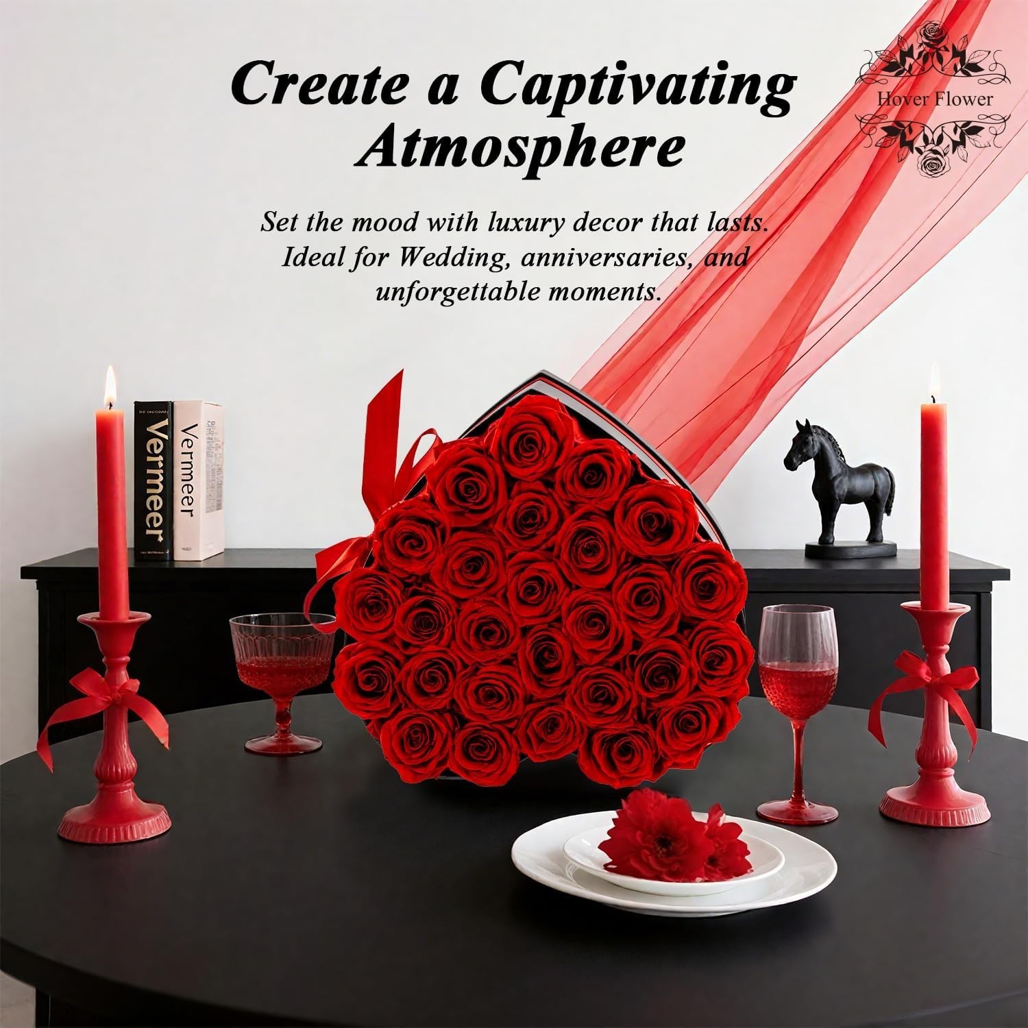 Eternal Roses Flowers for Delivery Forever in a Box Valentines Gift for Her