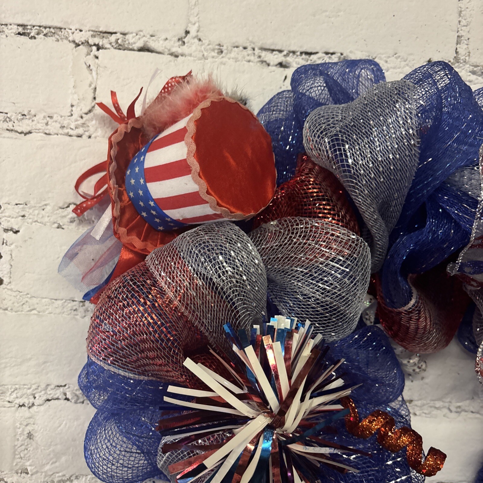 VTG Patriotic Wreath Independence Day 4th Of July Red White Blue 250 Years