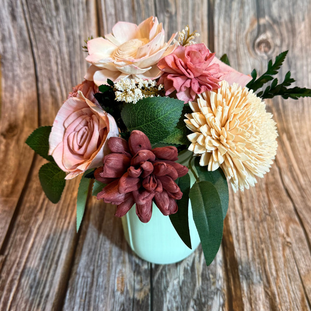 Sola Wood Floral Arrangement 16oz Mason Jar Personalized Custom Home Decor Gift