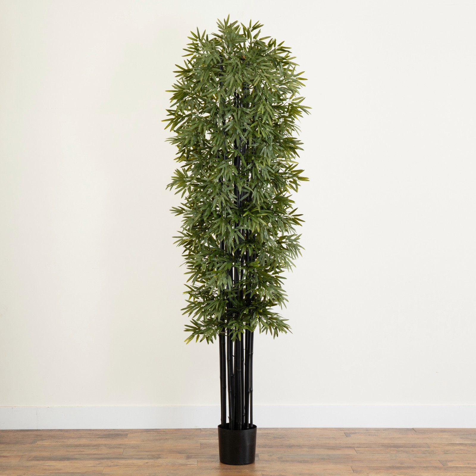 Indoor/Outdoor 84″ Bamboo Artificial Tree with Black Trunks UV Resistant