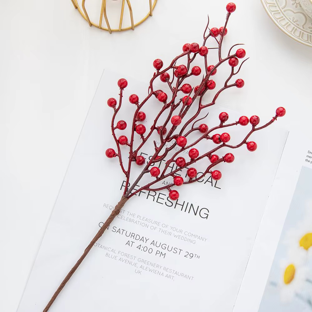 Artificial Holly Red Fruit Plant New Year Christmas Home Ornament Decoration NEW