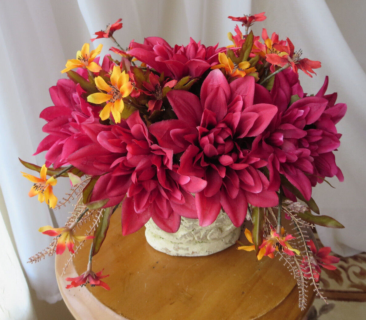 FALL FLORAL ARRANGEMENT ARTIFICIAL SILK/PLASTIC FLOWERS 8.5″ x 11″ NEW